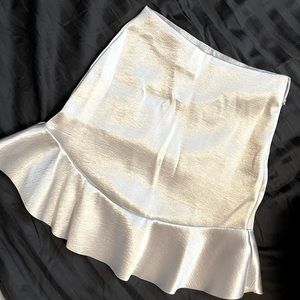 Silver mini skirt